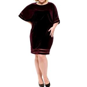 PLUS Size 22 | JESSICA HOWARD Women’s Velvet Knee-Length Stretchy Sheath Dress